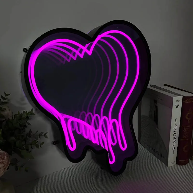 Multi-Layer Infinity Mirror Neon Light Extension Playground Villa Hotel Abyss Word Tunnel