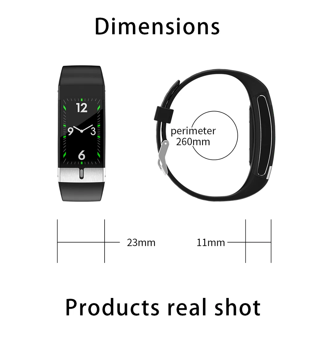 Smart Bracelet Body Temperature Watch Smart Watch with ECG heart rate blood pressure Monitoring E66