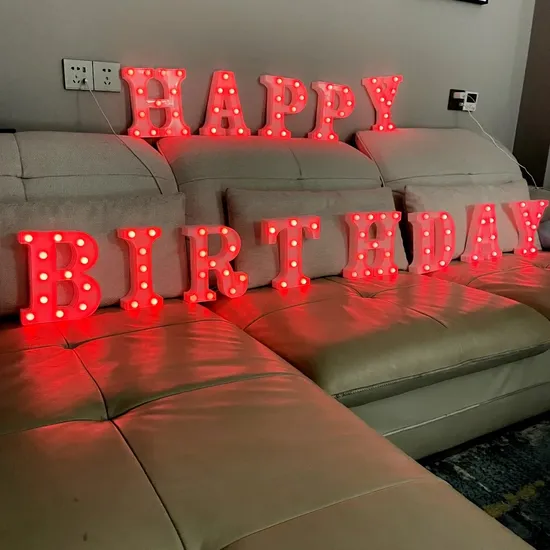 Outdoor Waterproof Numbers Love LED Light up Lights Birthday Marquee Letters