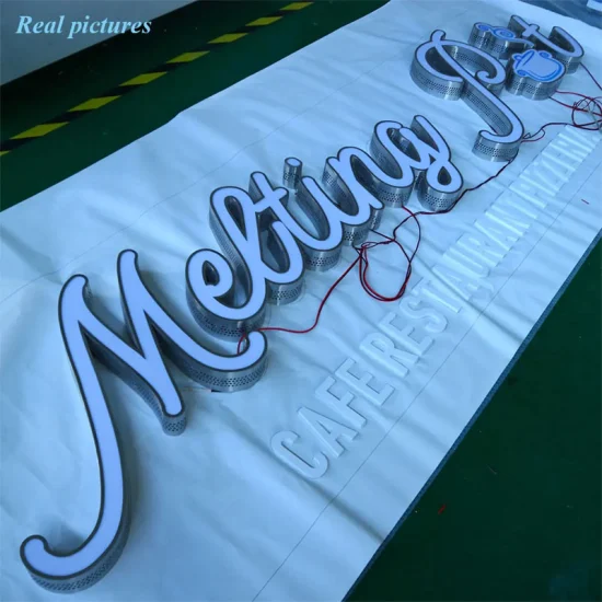 Side Punched Fabricated Stainless Steel Letters 3D Advertising Signage Channel Letter