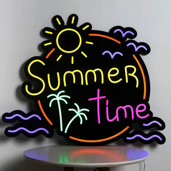 Sun Summer Time Coconut Seagull Neon Light Wall Decor