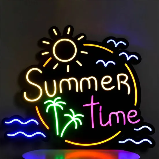 Sun Summer Time Coconut Seagull Neon Light Wall Decor