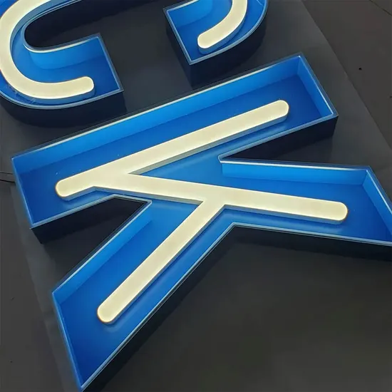 Unique Blue Channel Letter Liquid Acrylic Neon Sign