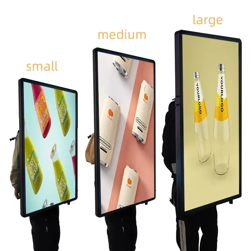 Human Walking Billboard LCD Advertising Display Backpack