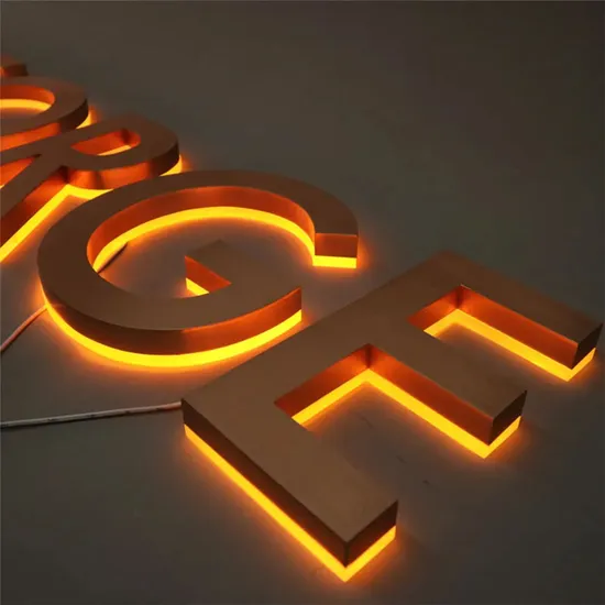 Wholesale Light up Letters Rose Gold Brushed Stainless Steel Backlit Business Sign