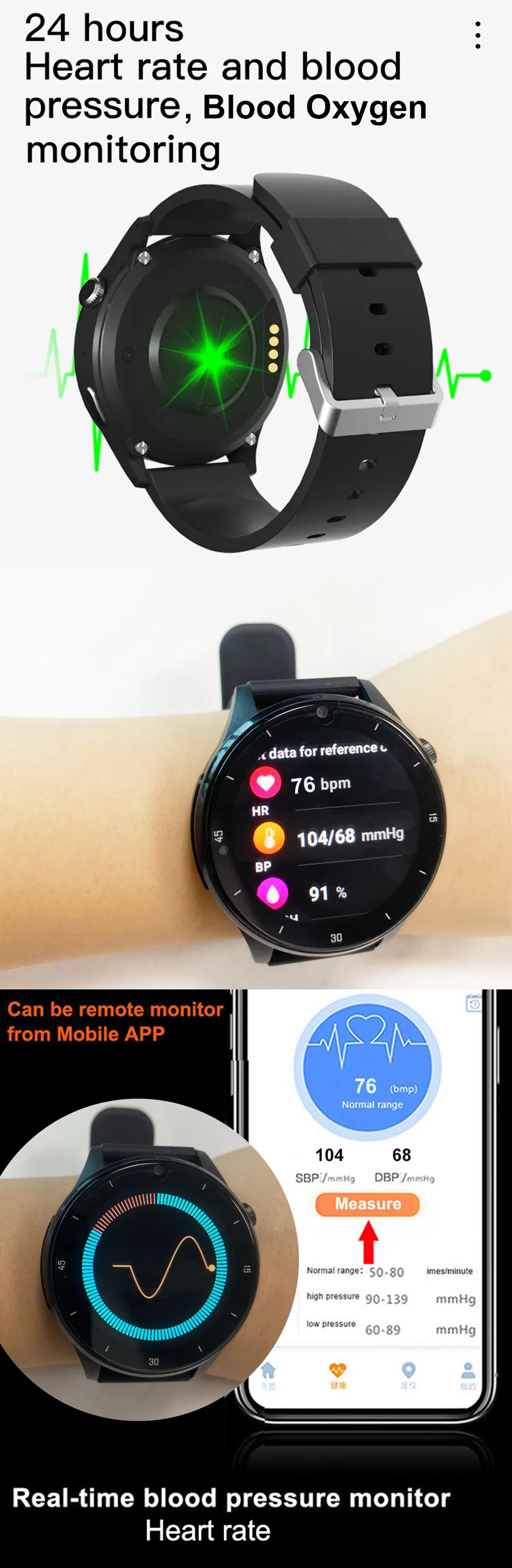 4G Elderly parents fall down alert Smart Watch GPS Tracker with heart rate blood pressure D48