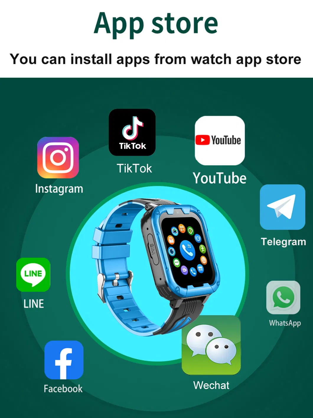 Best quality full edgeless screen rotation menu button Kids Safety Smart Tracker watch mobile GPS with video call for security monitoring D49U