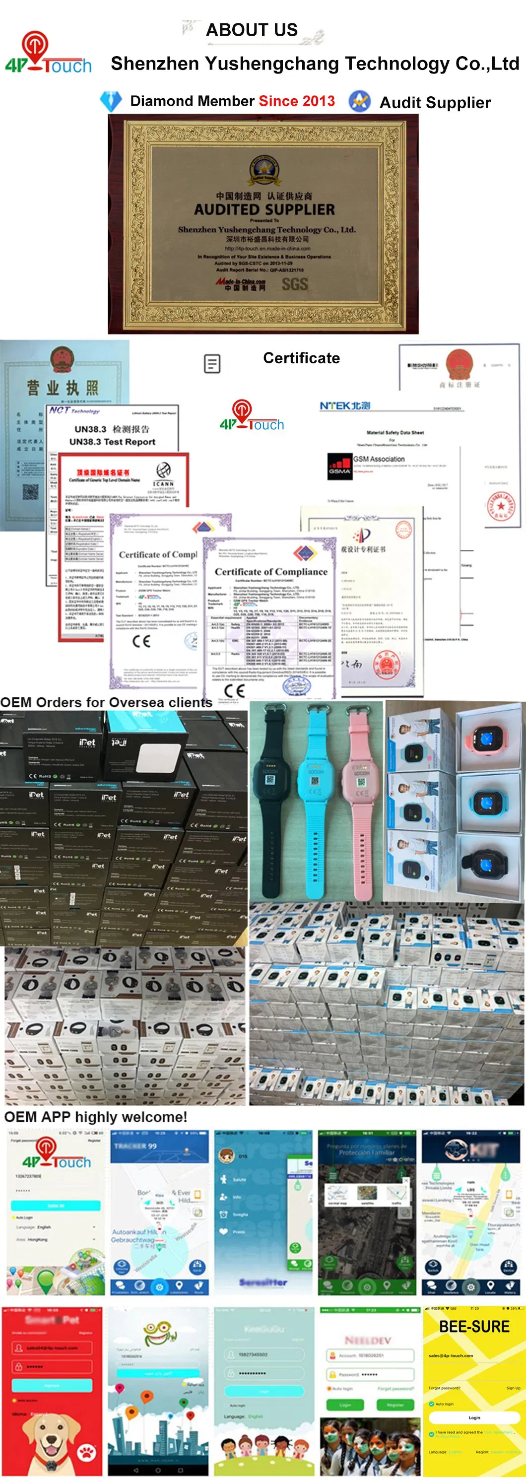 China Manufacture IP67 Waterproof 4G Video Call Adult Senior Smart Tracker GPS with Heart Rate Blood Pressure for Health Monitor D41U