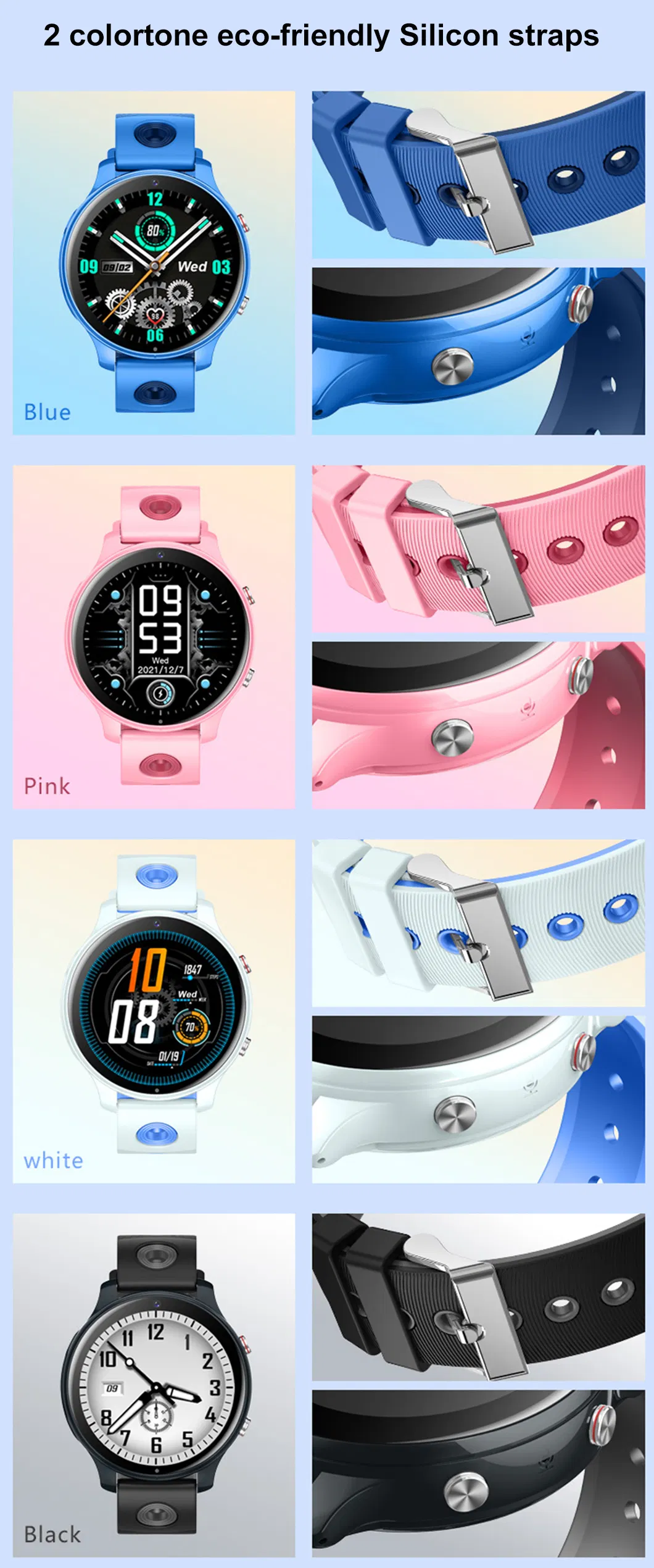 China manufacturer 4G IP67 waterproof Children Kids safety GPS tracker tracking Smart Watch with video call D42U