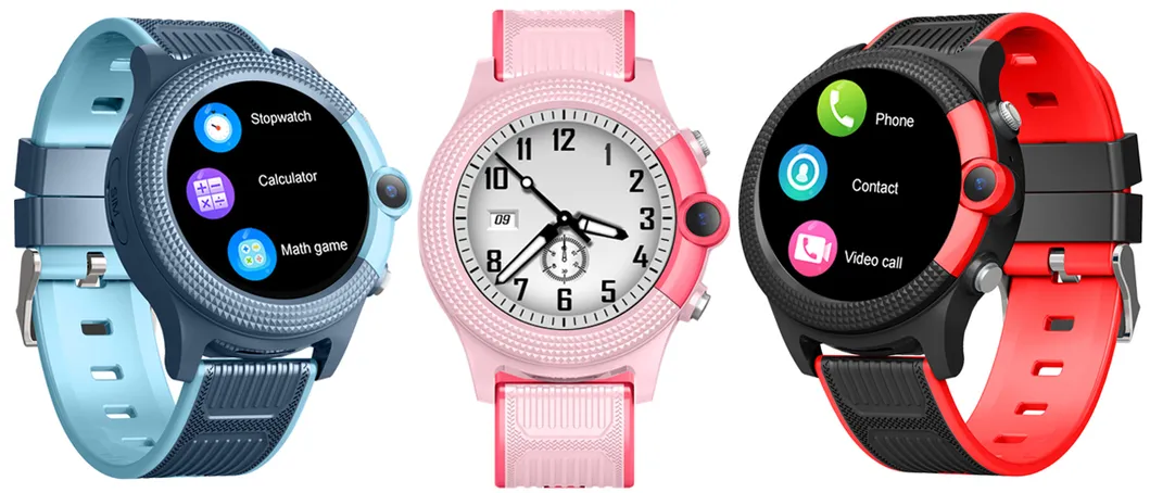 Fashion design 4G Waterproof IP67 Mobile GPS clock Smart Watch with video call for personal safety D42E