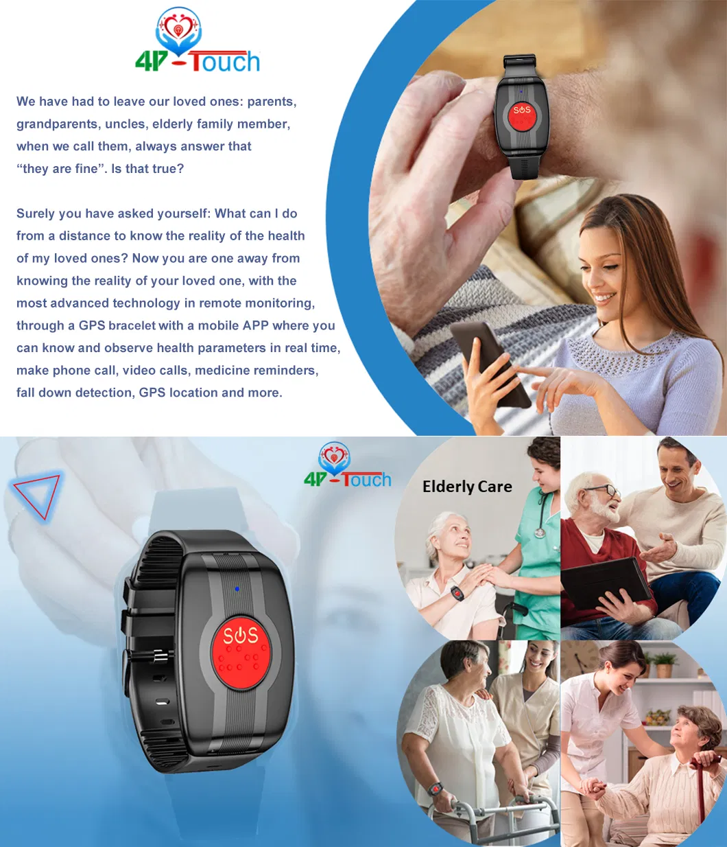 New design 4G network IP67 waterproof Smart GPS bracelet Tracker with blood pressure Blood oxygen body temperature Y6 Ultra