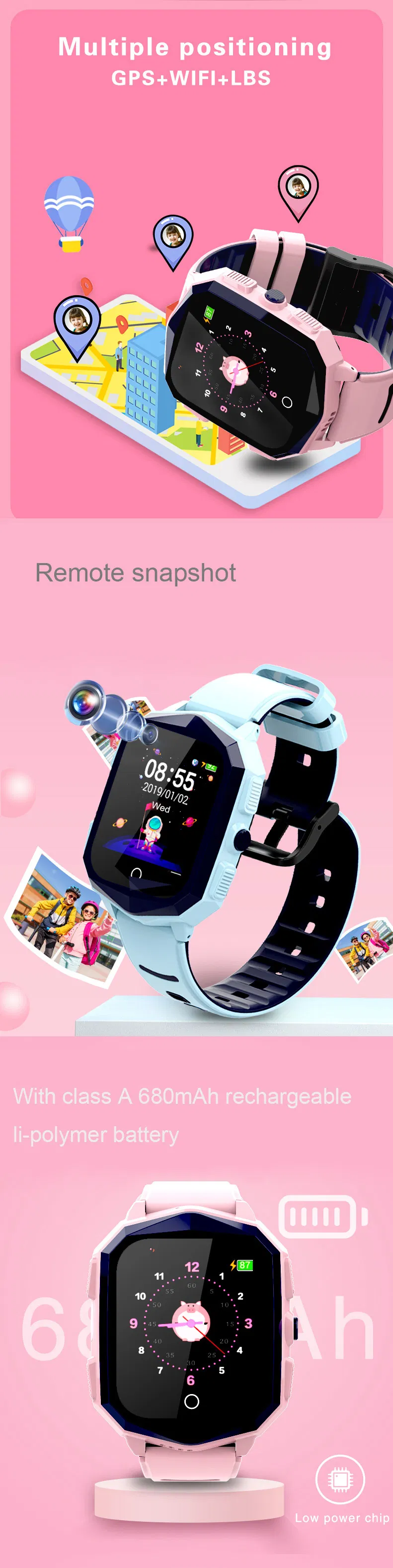 New launched 4G IP67 waterproof Kids GPS Tracking Students GPS Phone Watch with block unknown numbers SOS call for Emergency help Y49