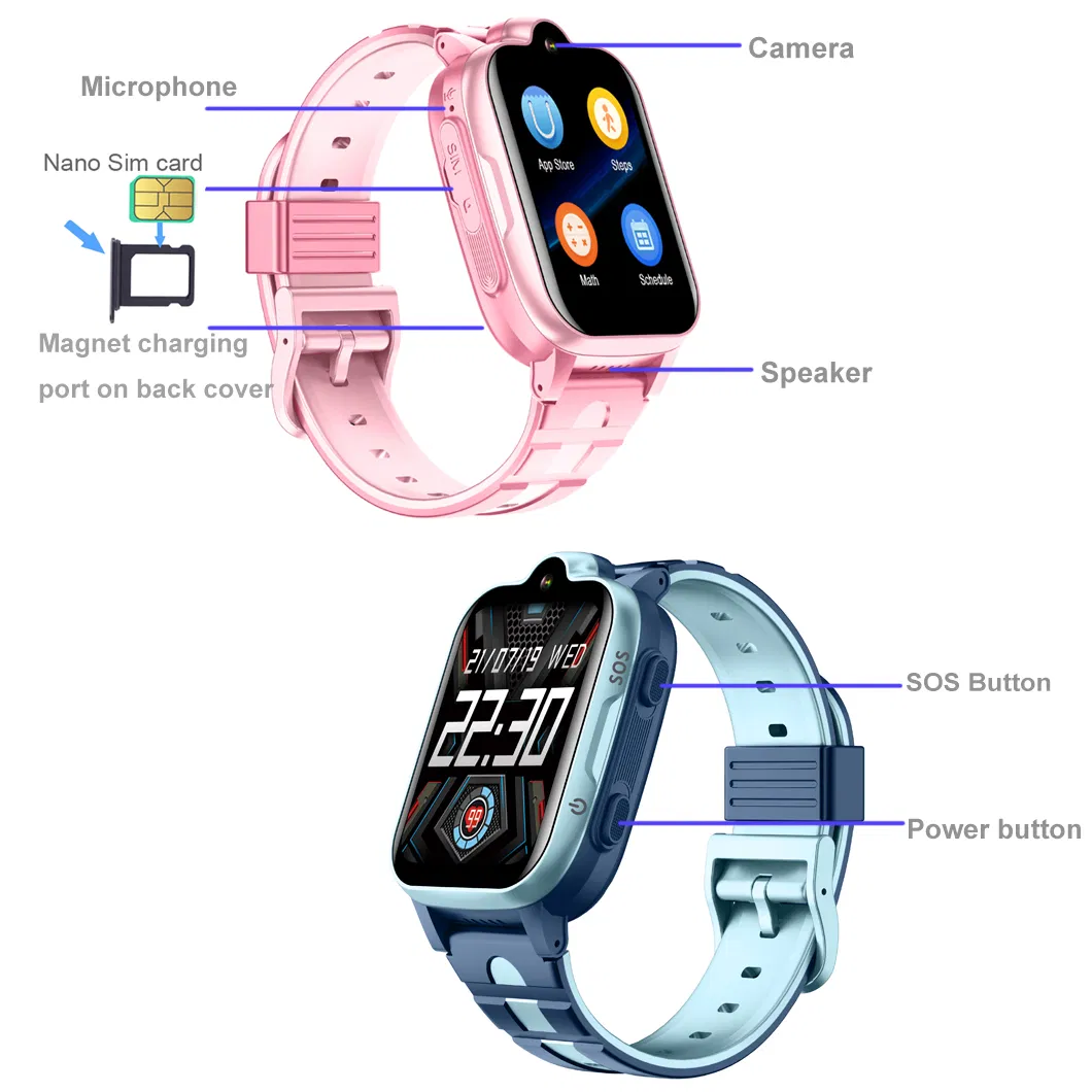 New launched China factory 4G IP67 waterproof smart students GPS watch tracker with two way face talk for emergency call D36 Pro