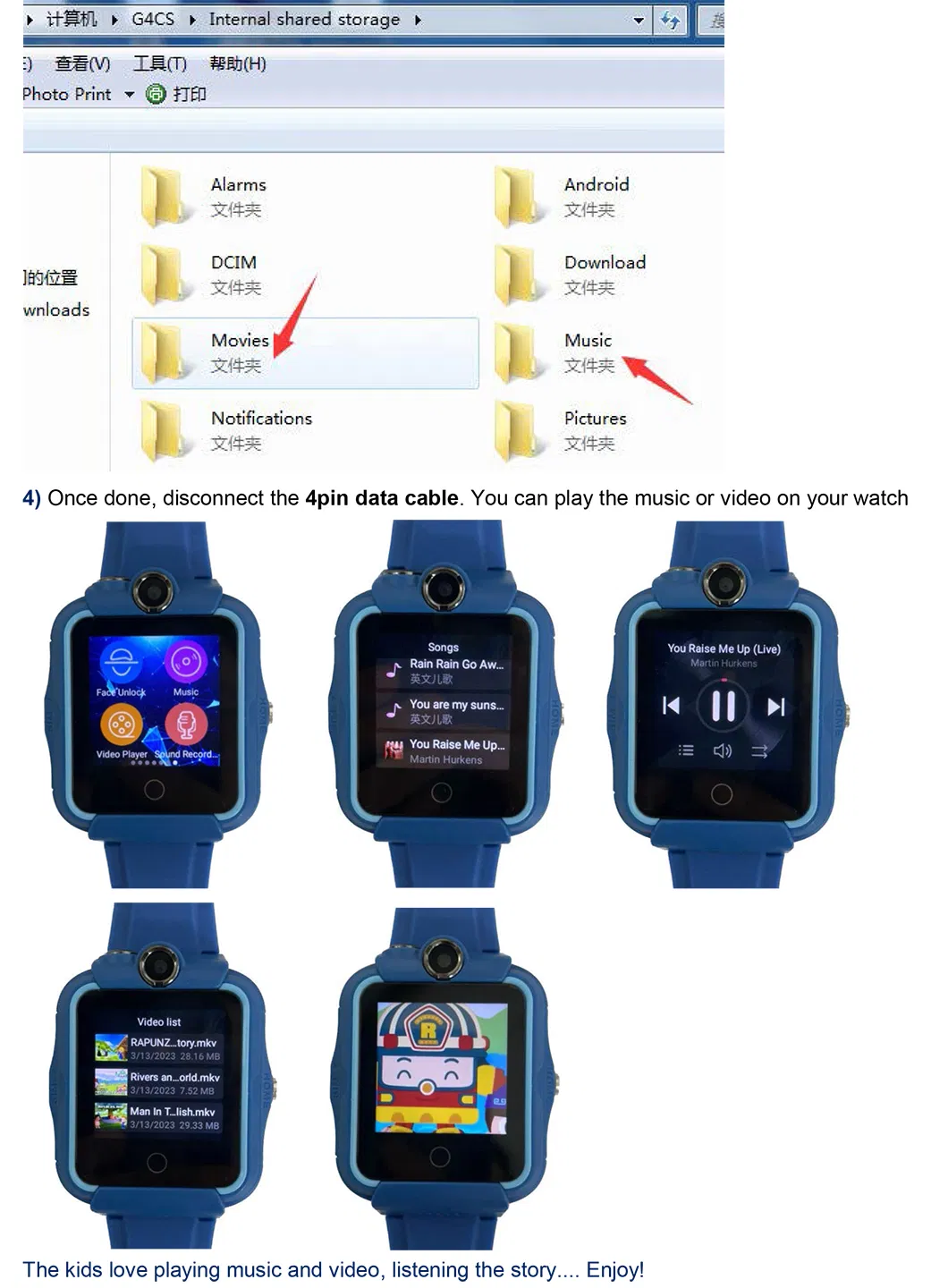 Top quality Android 8.1 hot selling kids 4G waterproof Children smart tracker watch gps for school safety Boys girls Y48H