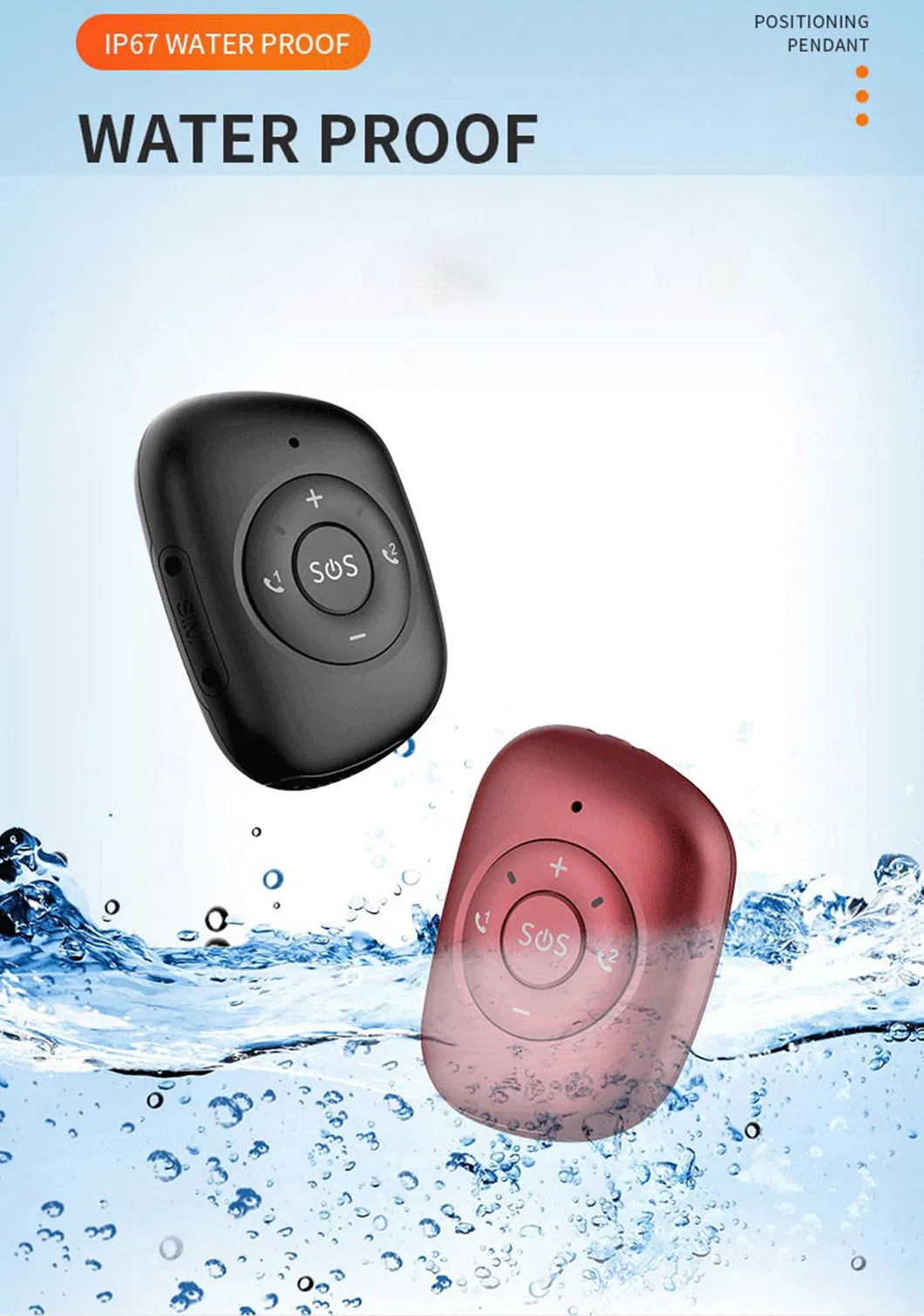 2024 new developed 4G elderly GPS tracking pendant with IP67 waterproof free App fall down detection Y41C