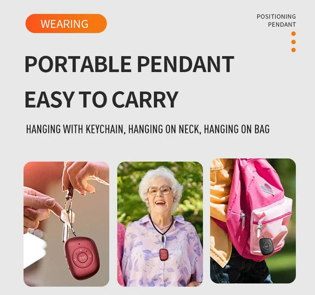 2024 new developed 4G elderly GPS tracking pendant with IP67 waterproof free App fall down detection Y41C