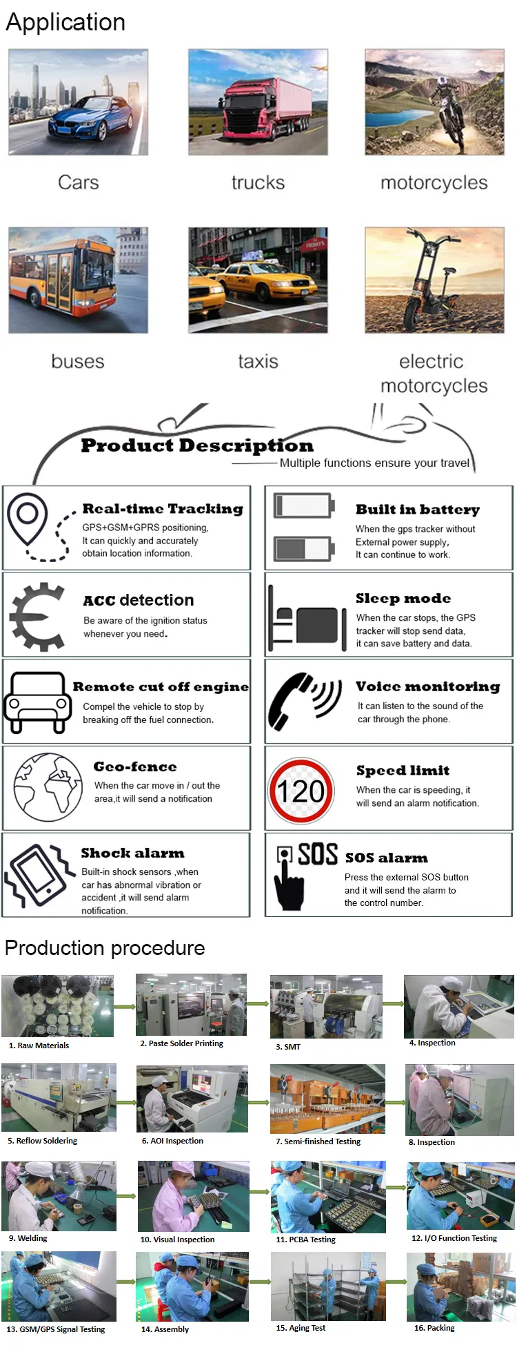 2G GSM IP67 Waterproof Bluetooth Vehicle Tracker GPS Tracking Device with Overspeed Alarm Remote Engine Cut off T303