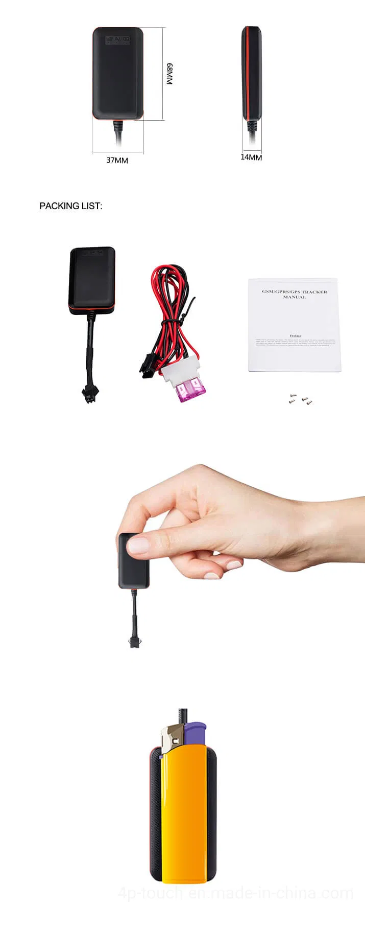 2G GSM Waterproof Car Tracker GPS Vehicle Tracking Device with Fuel Tank Capacity Detection T108