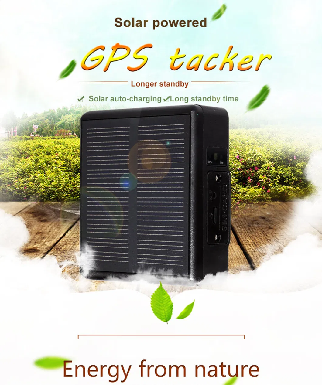 China Factory 4G IP67 Waterproof Solar Power Charged GPRS Long Working Hours Animals Pets Tracker GPS Tracking Device V24