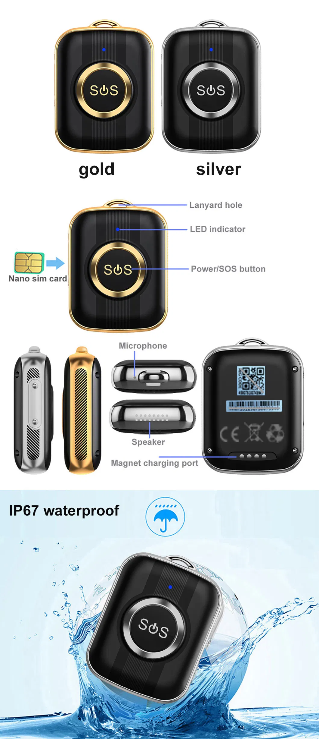 China Factory IP67 Waterproof 4G LTE Mini Portable Smart tracking locator GPS Tracker with Geo-fence Y41