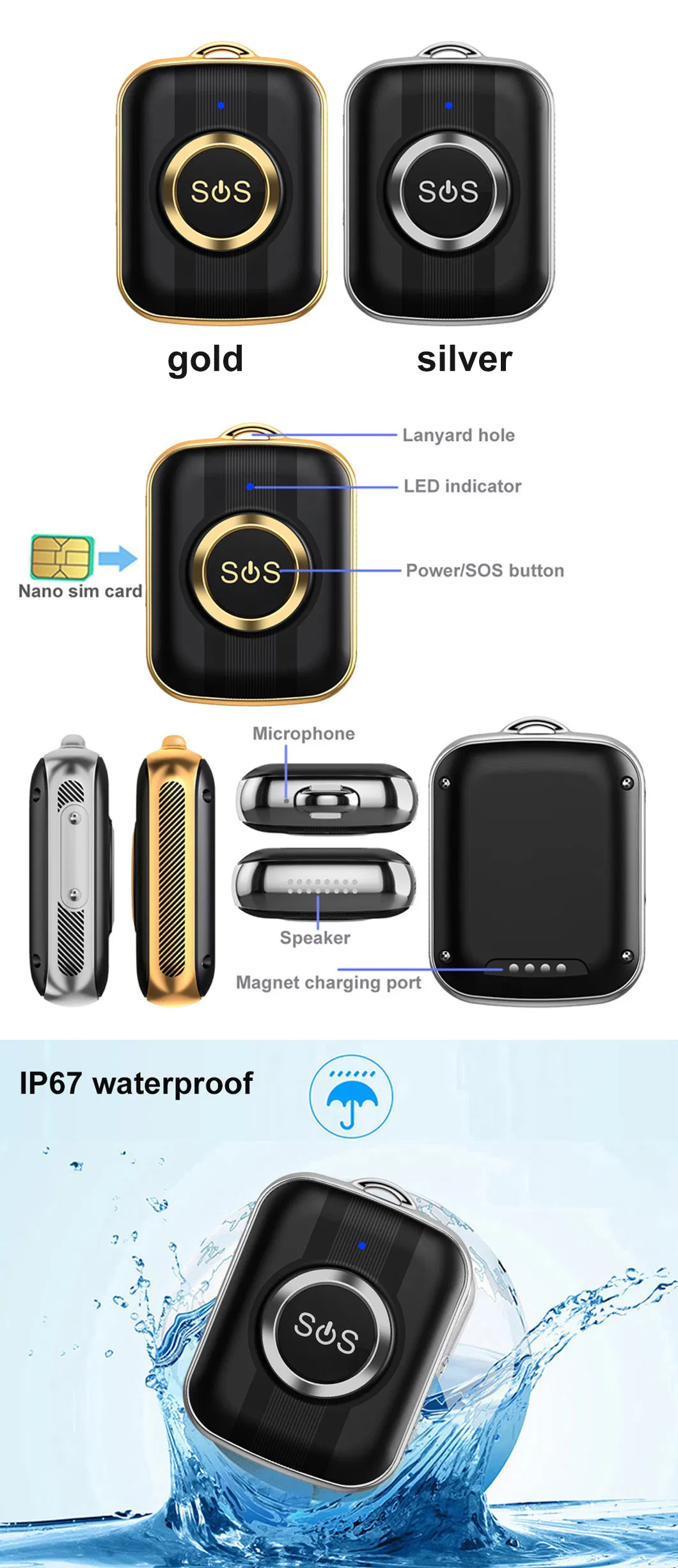 China Factory IP67 Waterproof 4G LTE Mini Portable Smart tracking locator GPS Tracker with Geo-fence Y41