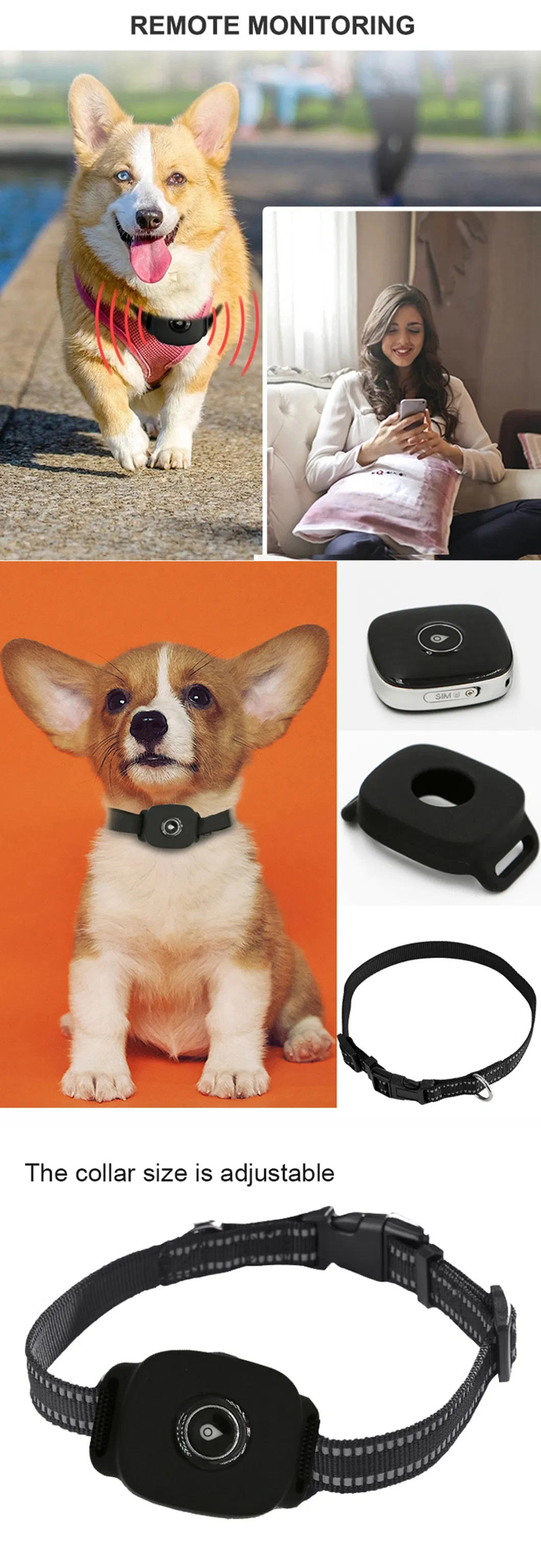 China factory supply Latest 4G IP67 waterproof Tiny Puppy GPS Tracker Device with Collar Voice Monitor PM04C