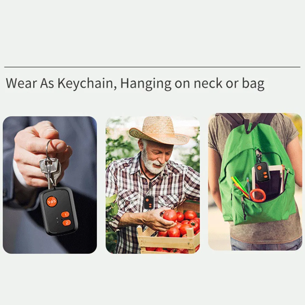 China manufacturer 4G Waterproof safety elderly luggage GPS Tracking pendant with lanyard for real time google map monitoring fall down alert Y41E