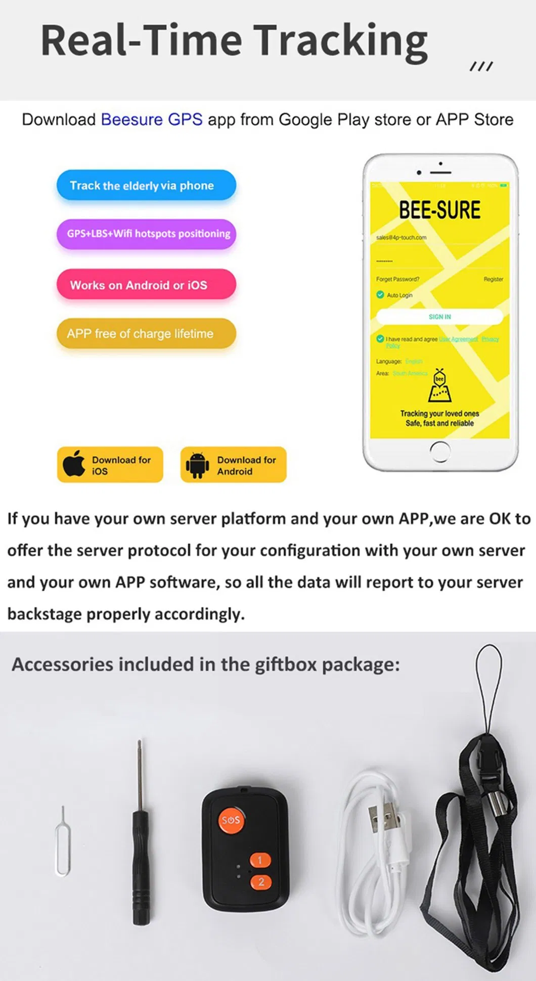 China manufacturer 4G Waterproof safety elderly luggage GPS Tracking pendant with lanyard for real time google map monitoring fall down alert Y41E