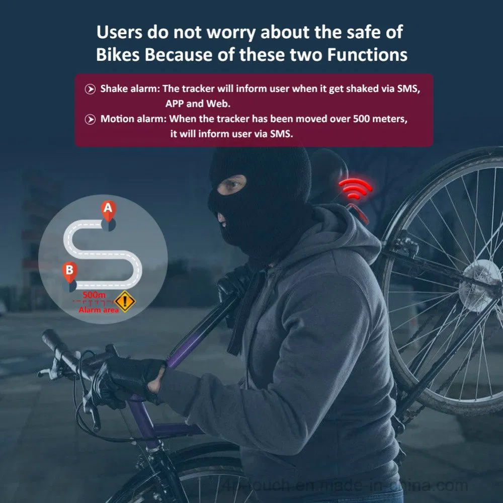 Easy operation 2G SOS button Bicycle Motorcycle GPS Tracker with real time google map location T906