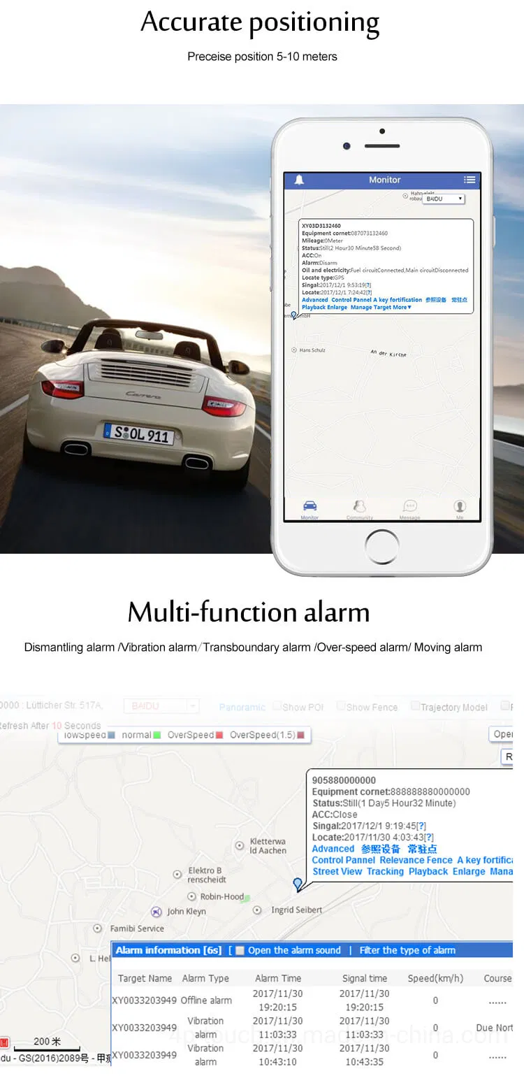 IP66 Waterproof Real Time Google Map Tracking 2G Mini Car GPS Tracker with Over Speeding Alarm T108