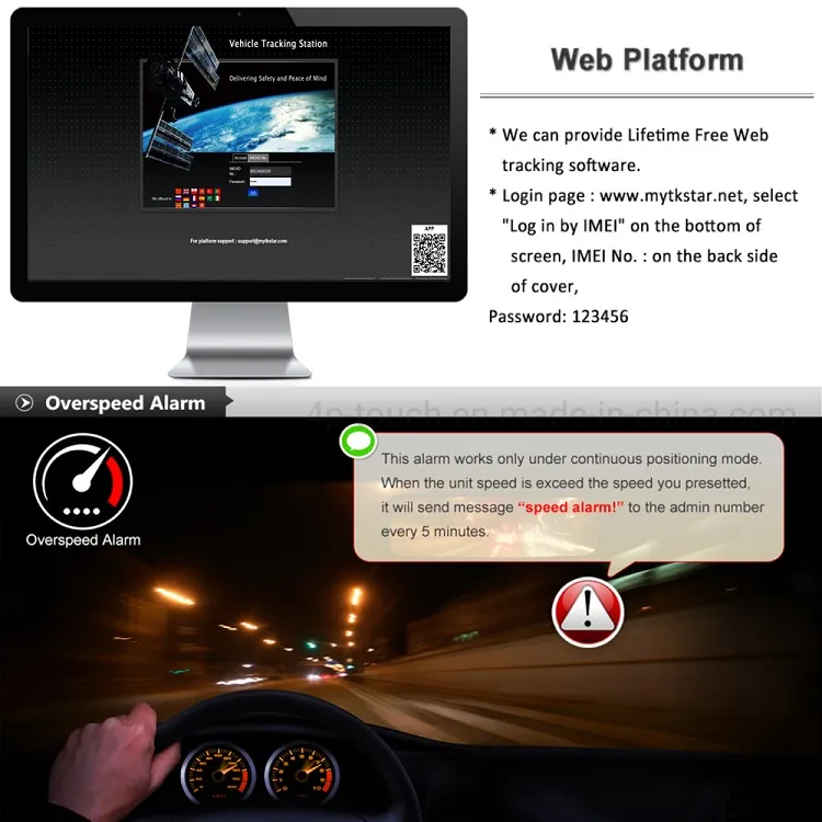 LTE 4G Anti-theft Vehicle Tracking Car Truck Motorcycle GPS Tracker with Overspeed Alert T816