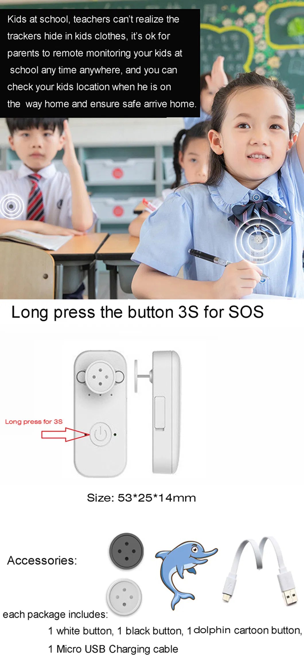 New 4G IP67 Waterproof Mini Hidden GPS Tracker Tracking Device for Elderly Kids with Long Working Hours A43