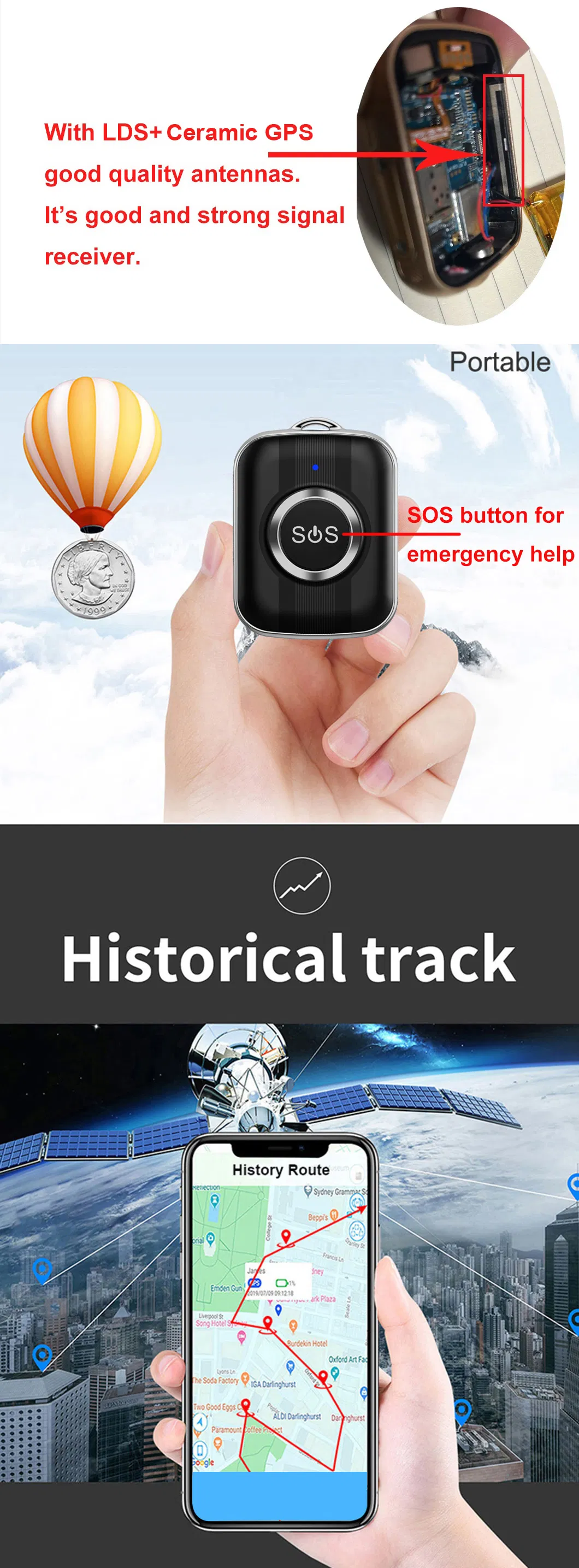 New Developed 4G IP67 Waterproof Mini Pet GPS Tracking locator with Geo Fence Long Working Time Y41