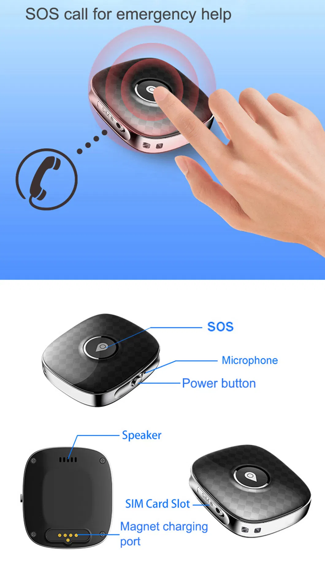 New Developed 4G IP67 waterproof Personal Mini luggage GPS Tracker with SOS Panic button for Security Monitor PM04C