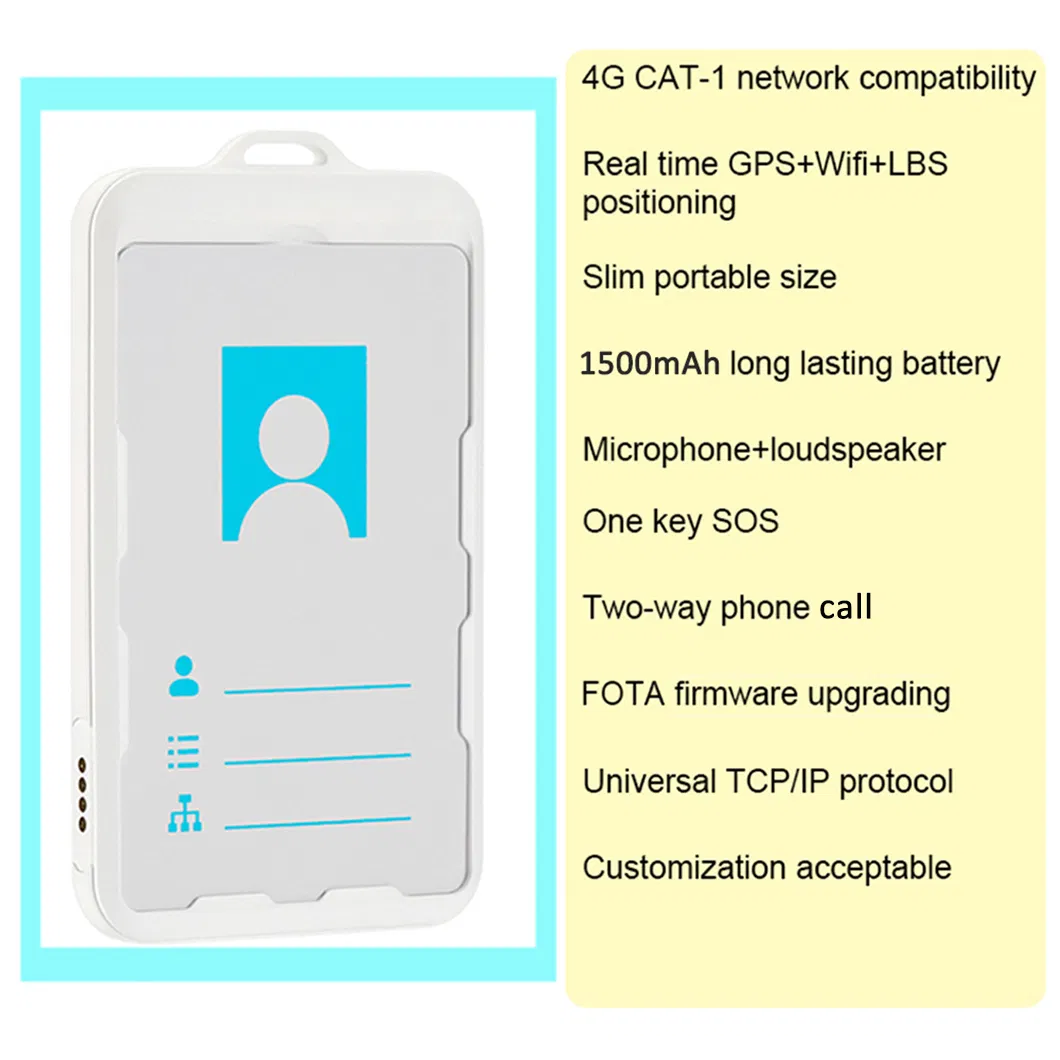 New mold 4G Anti lost Keys Luggages assets 1500mAh GPS ID Card tracker with listen in feature GEO-Fence alerts