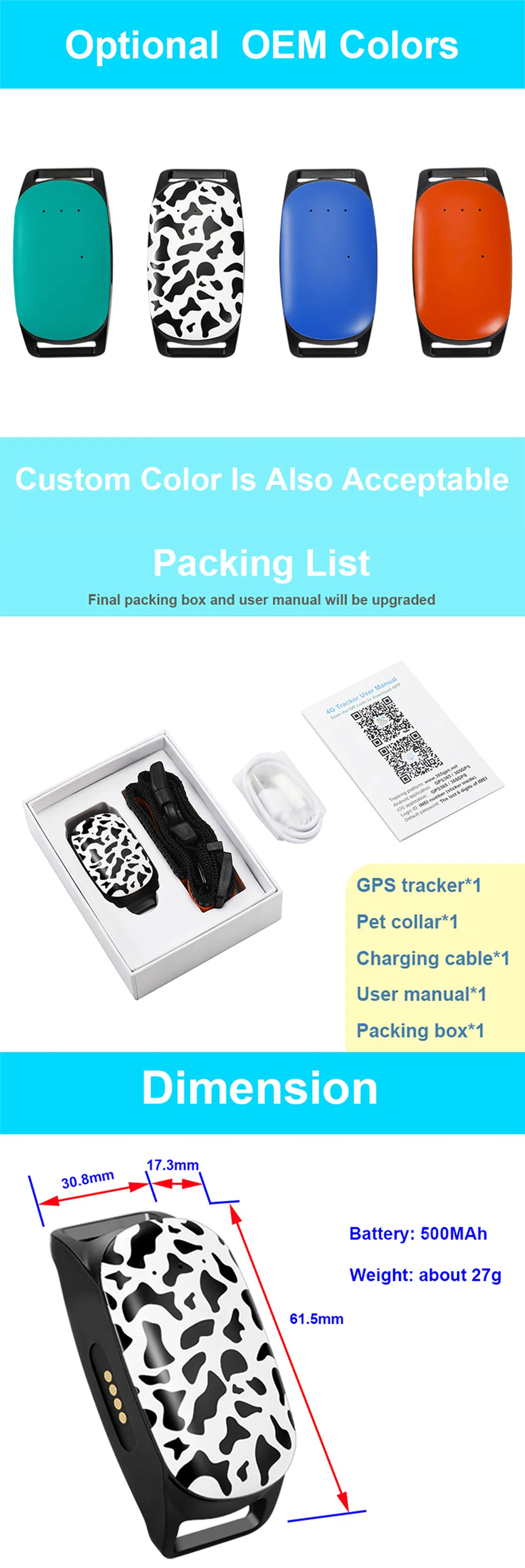 Small size waterproof mini 4G GPS tracker for pet dog cat animals APP Web real time anti-lost pets GPS tracking device Y34