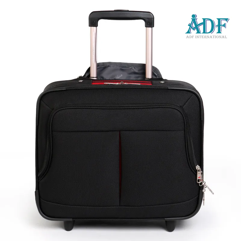 Adf Hotsale Design Cloth Suitcase Zipper Luggage with 360 Degree Wheels