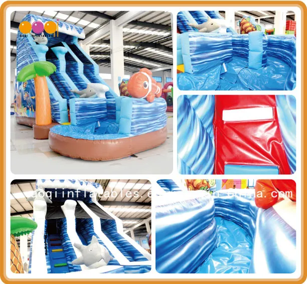 Aoqi Design Inflatable Ocean Slide for Kid (aq01407)