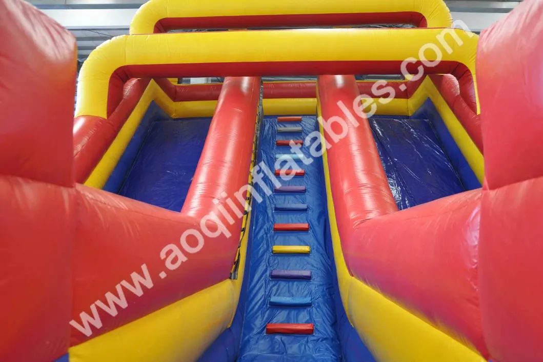 Aoqi Inflatables Cheap Price Inflatable Double Red and Yellow Slide (AQ943-2)