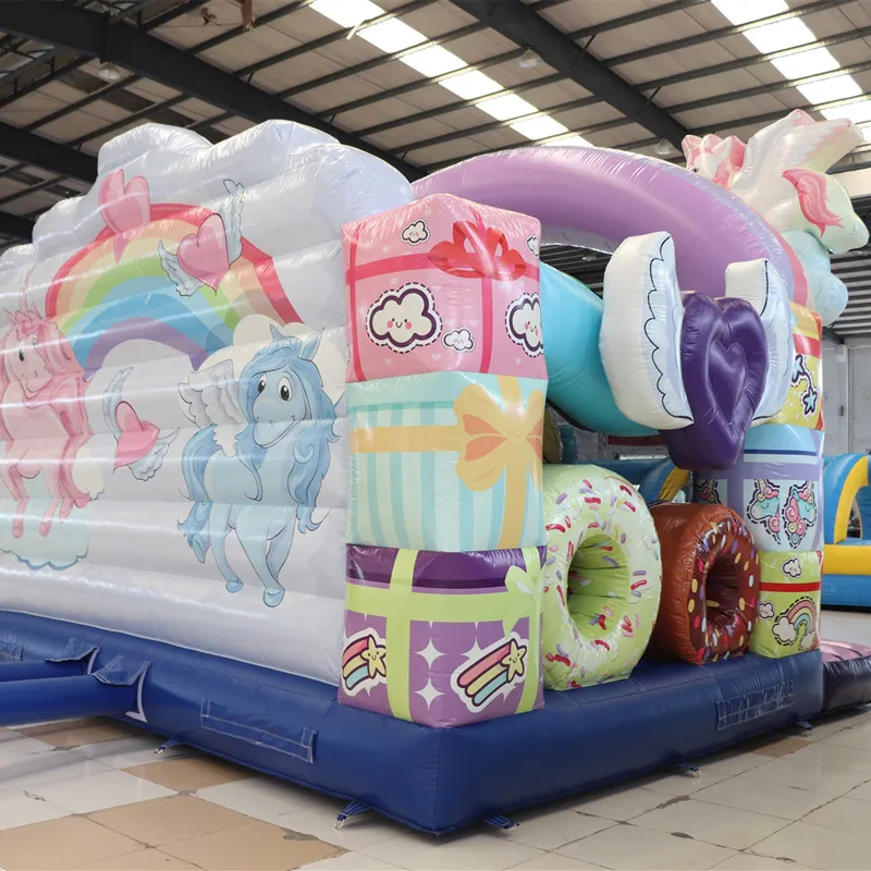 Aoqi Moving Fish Inflatable Bounce House Water Slide