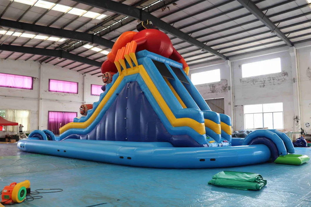 Aoqi New Designed Pirate Crab Inflatable Water Slide with Pool