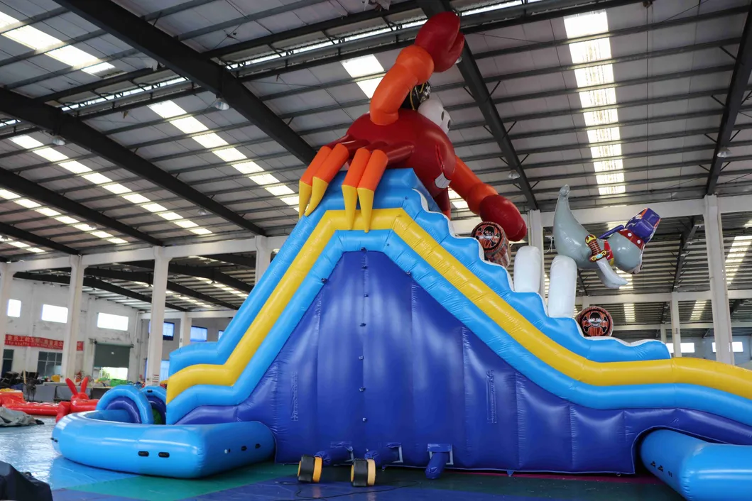 Aoqi New Designed Pirate Crab Inflatable Water Slide with Pool