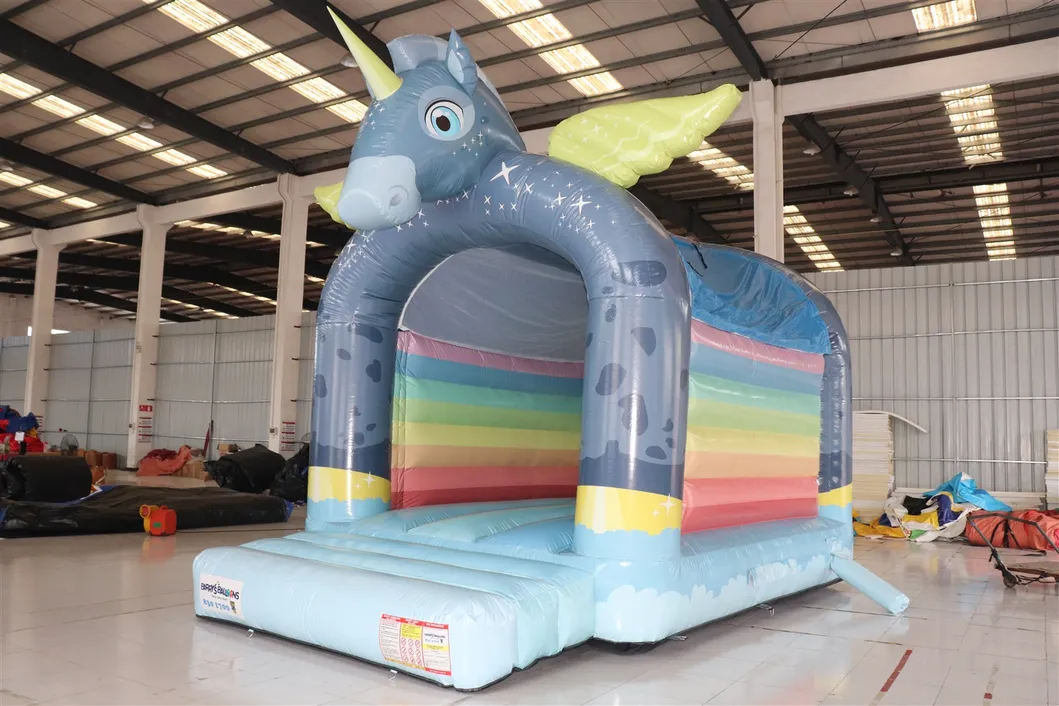 Aoqi Rainbow Unicorn Inflatable Bouncer Bounce House