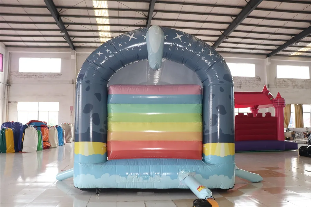 Aoqi Rainbow Unicorn Inflatable Bouncer Bounce House