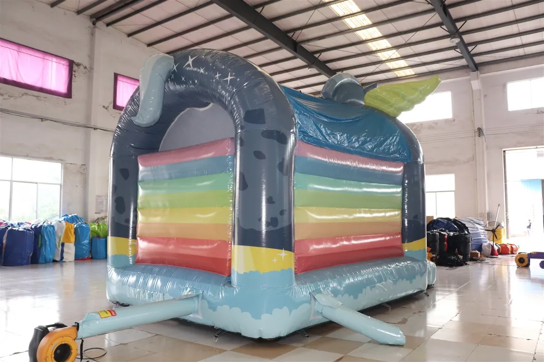 Aoqi Rainbow Unicorn Inflatable Bouncer Bounce House