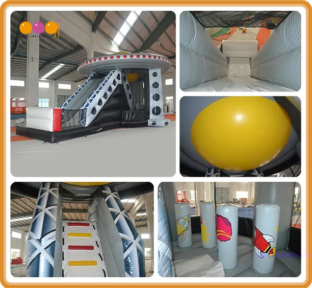 Aoqi Space Ship Bouncer Inflatable Slide for Sale (AQ07130)