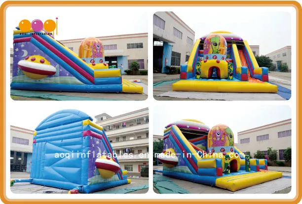 Big Outdoor Alien Corlorful Inflatable Slide (AQ01181)