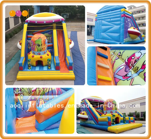 Big Outdoor Alien Corlorful Inflatable Slide (AQ01181)