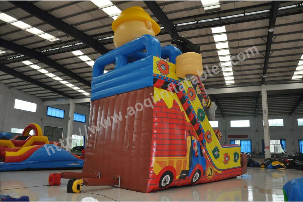 Cheap Kids Inflatable Construction Site Slide with High Quality (AQ01677)