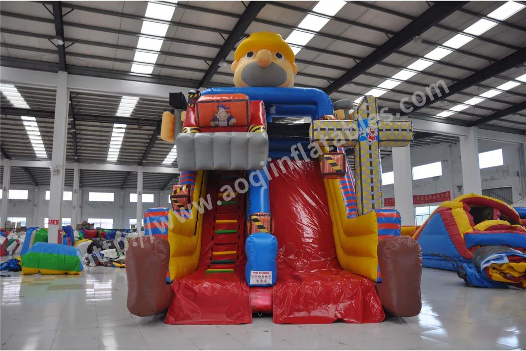 Cheap Kids Inflatable Construction Site Slide with High Quality (AQ01677)